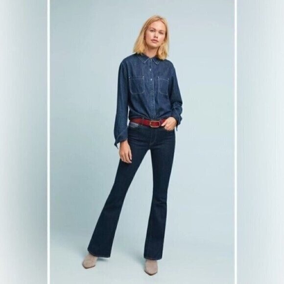 NWT Levis Made and Crafted Flared Denim Jeans Size 28 Dark Blue Wash - Picture 13 of 13